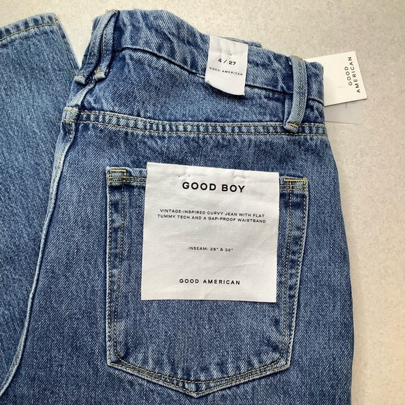 Good American Good Boy Jeans 4/27 Blue 941 NWT - Picture 4 of 8